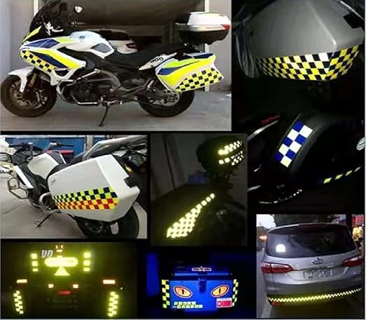 Black White Reflective Tape 4 inch X 66 feet, Outdoor Waterproof Hazard Conspicuity Warning Industrial Marking Tape