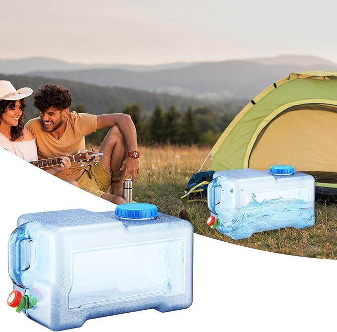 Water Storage Containers | 3.17 Gallon Bottle Dispenser | Portable Square Water Container with Tap | for Hiking Picnic Camping Survival Outdoor Beverage