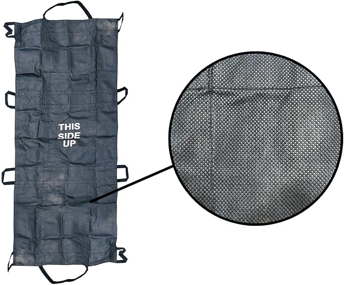 The Original Rescue Essentials Brand QuikLitter, Black Nylon Handles, Non-Woven Fabric, 500 Lb Rated, Low Cost, Disposable for Patient Transfer, Casualty Evacuation