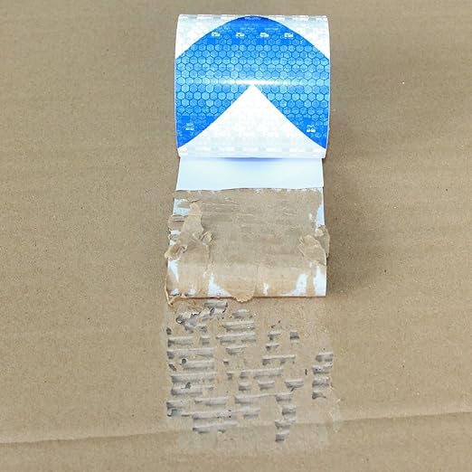 Blue White Reflective Tape Outdoor Waterproof 3 inch, High Visibility Conspicuity Safety Industrial Marking Tape (11 feet)