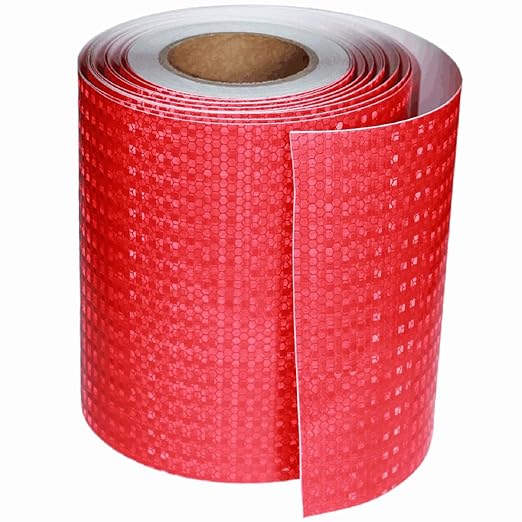 Red Reflective Tape 8 inch Wide for Bikes, Outdoor Waterproof High Visibility Safety Warning Reflector Sticker Strips (68 feet)