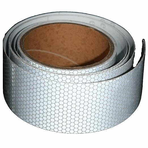 Industrial Non Fading Reflective Tape Silver 2 inch Wide, Outdoor Waterproof High Visibility Safety Adhesive Reflector Strips (10 feet)