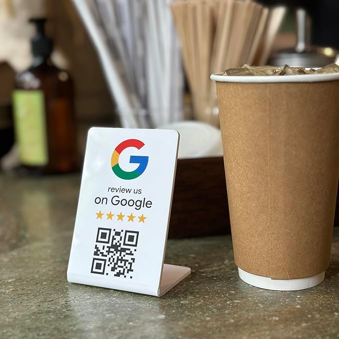 Google Review Stand - NFC & QR Code, Easy Setup, For All Businesses (1-Pack)
