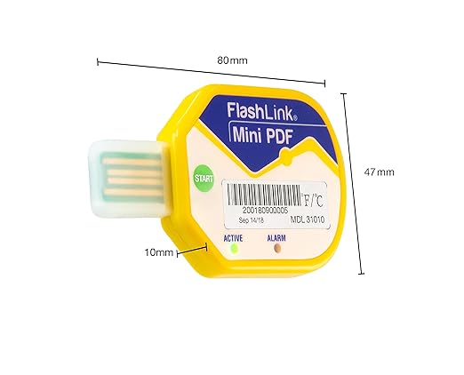 Deltatrak (10 Pack) 85 Days USB Temperature Data Logger Recorder in-Transit Trip Single Use Cold Chain PDF Logger