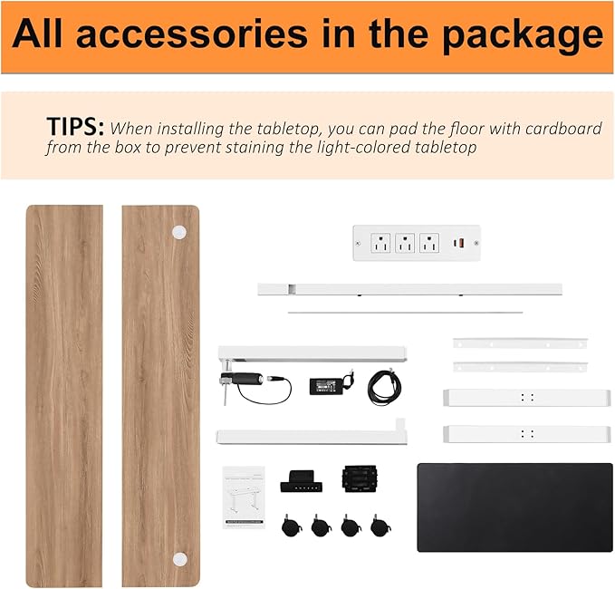 Electric Standing Desk Adjustable Height, 55'' x 24'' Stand up Desk with Outlets and 2 USB Ports,4 Caster, 27''-46'' Lifting Range, Spacious Computer Workstation for Home Office(Oak)