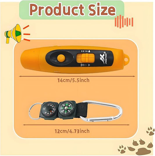 Rechargeable Bear Horn to Scare Bears, 125dB Electronic Air Horn with LED Flashlight & Compass & Thermometer, Electronic Whistle Bear Bells for Safety Hiking Camping Emergency Self Defense