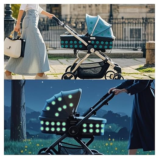 Non Fading Green Reflective Stickers 1-inch Diameter Round Reflector, Outdoor Waterproof High Visibility Warning Adhesive Tape (100 Pcs)