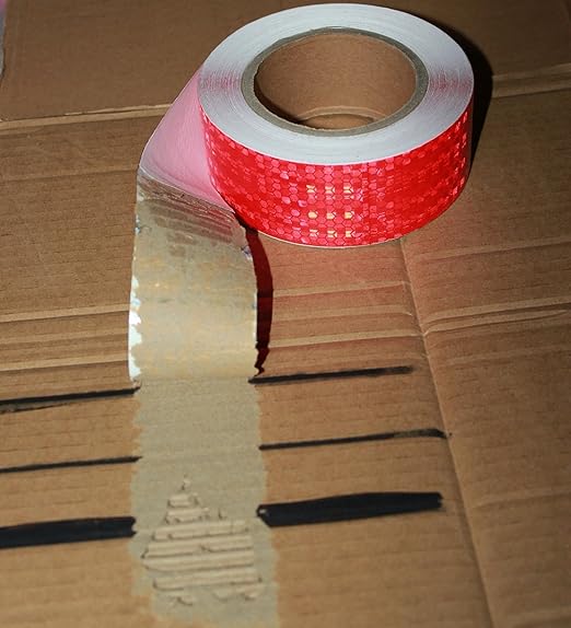 Red Reflective Tape Outdoor Waterproof 2 inch Wide, High Visibility Warning Industrial Marking Tape, Safety Stickers (68 feet,5 Rolls)