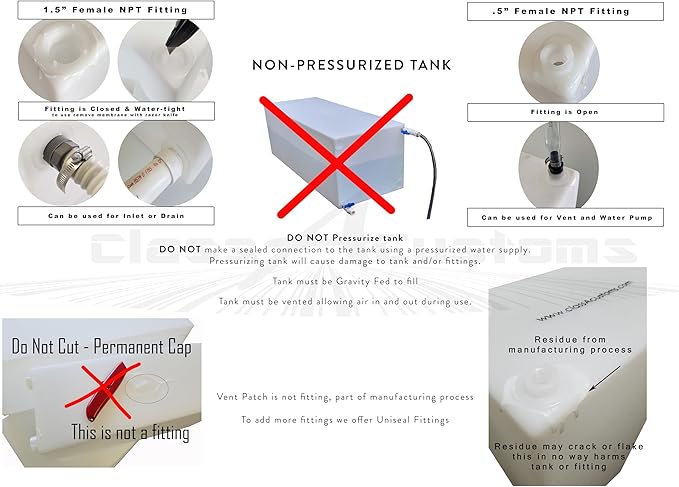 classAcustoms 64 Gallon Fresh Water Holding Tank RV Food Truck Camper Concession Melbourne
