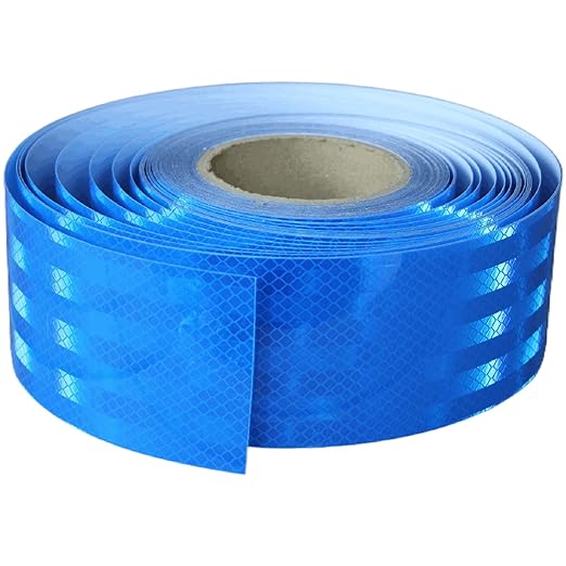 Non Fading Blue Reflective Tape 3 inch Wide, Outdoor Waterproof High Visibility Warning Industrial Marking Tape, Safety Stickers (168 feet)
