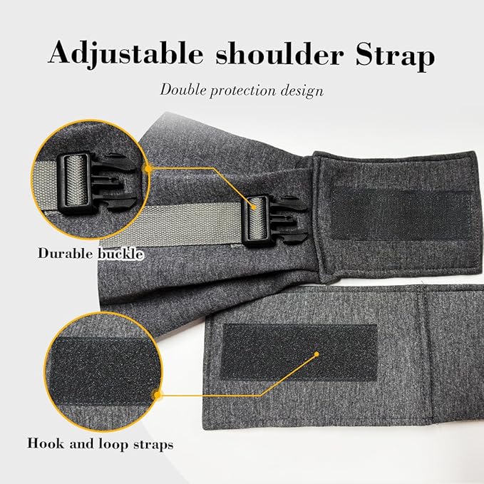 Dog & Cat Carrier Sling, Adjustable Soft Padded Shoulder Puppy Carrier, Hands-Free Dog Carrier Bag with Double Safety Buckles Premium Material for Outdoor Travel, Dark Gray, L