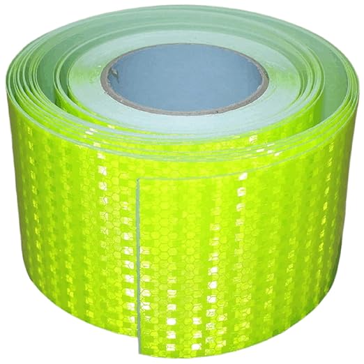 Fluorescent Green Reflective Tape 4 inch Wide, Outdoor Waterproof Safety Adhesive Stickers, High Visibility Industrial Marking Tape (168 feet)