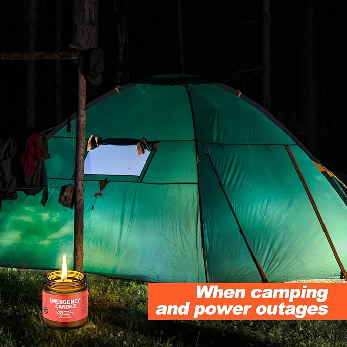 Chuarry 6 Pack Emergency Candles for Power Outage 48 Hours Long Burning Survival Candles Soy Wax for Emergency Winter Storm Camp Essentials