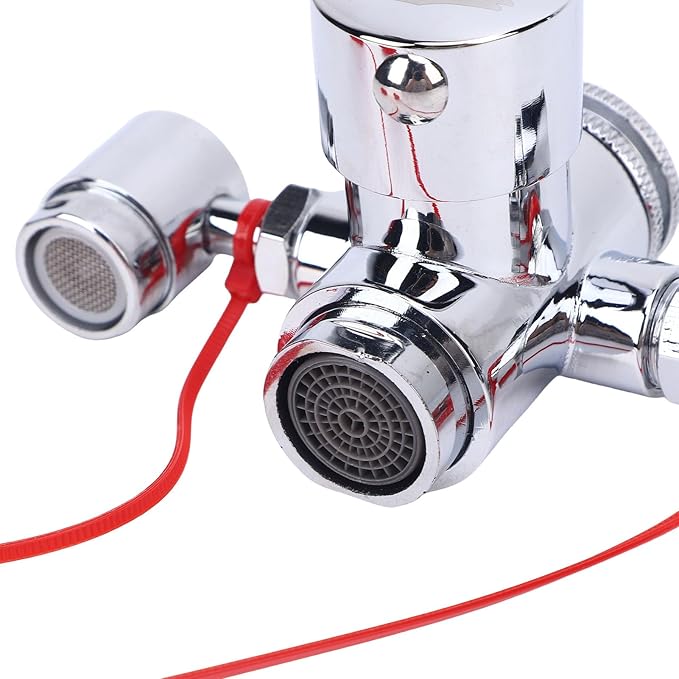Faucet Mounted Eyewash Station, Brass Eye Washer with Cover & 3 Adapters for Lab Factory Home Emergency, Anti Corrosive