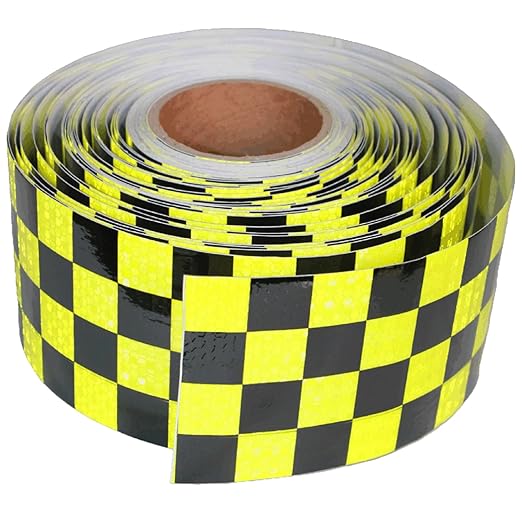 Reflective Tape 4 inch X 166 feet, Outdoor Waterproof Hazard Conspicuity Safety Warning Industrial Marking Tape