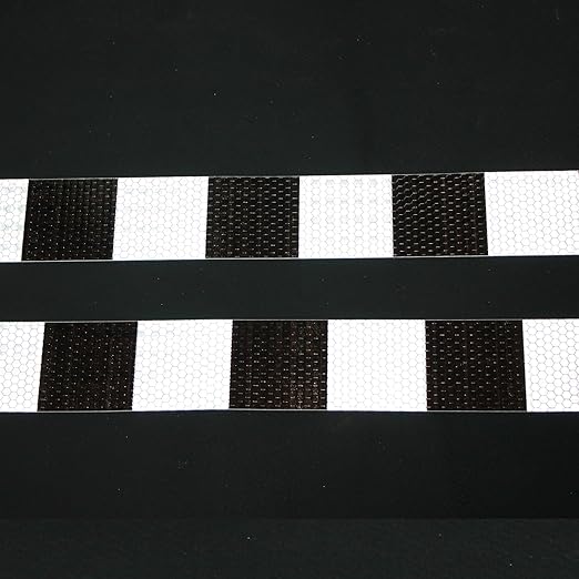 Black and White Reflective Tape Outdoor Waterproof 2 Inch x 68 Feet, Warning Reflector, Night Safety Stickers for Car