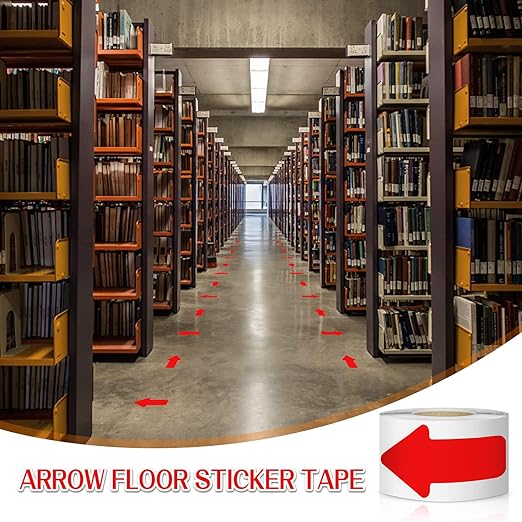 Arrow Floor Sign Tape 2"4" Marking Sticker 200 PCS Decal Tape Red