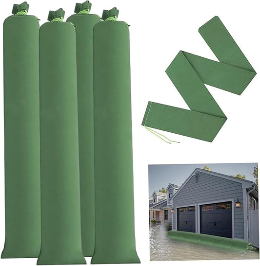 Sand Bags for Flooding 4Pcs Reusable Flood Barrier, 47.2x7.5 Inch Canvas Flood Water Barrier, Suitable for Indoor and Outdoor