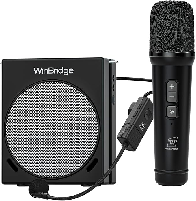 WinBridge Portable PA System with Bluetooth Microphone, 30W Wireless Voice Amplifier Speaker & Portable Microphone for Teachers, Tour Guide, Presentation, Coaching, Church, Classroom S91