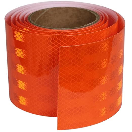 Non Fading Reflective Tape Orange Outdoor Waterproof 4 inch Wide, High Visibility Safety Warning Reflector Sticker Strips (11 feet)