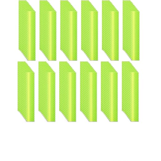 Fluorescent Reflective Stickers 1 inch X 6 inch, Outdoor Waterproof High Visibility Warning Safety Adhesive Reflector (120 Pcs)