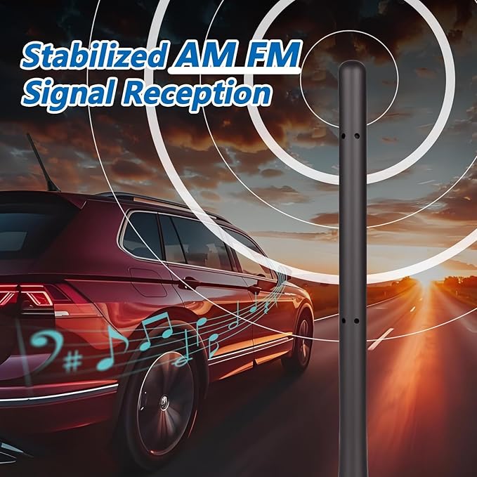 Car Antenna Replacement, 7 inch Roof Mounted Waterproof Rubber Short Antenna Mast Flexible Universal AM FM Car Radio Antennas for Cars Trucks SUVs