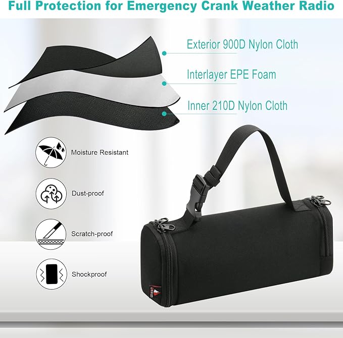 TXEsign Carrying Bag Storage Case Compatible with Midland ER210/ER310/ER300 Emergency Crank Weather AM/FM Radio, Protective Bag Emergency Radio Organizer Container Pouch (Case Only)