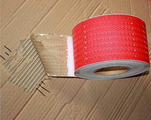 Red Reflective Tape Outdoor Waterproof 3 inch Wide for Trailer, High Visibility Safety Warning Adhesive Strips (66 feet, 5 Rolls)