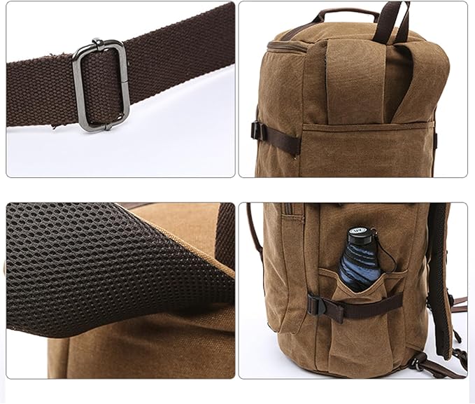IT'SCARL Mens backpack, Large backpack for travel, Carry-on, canvas bag, 17 inch computer waterproof back pack(grey)