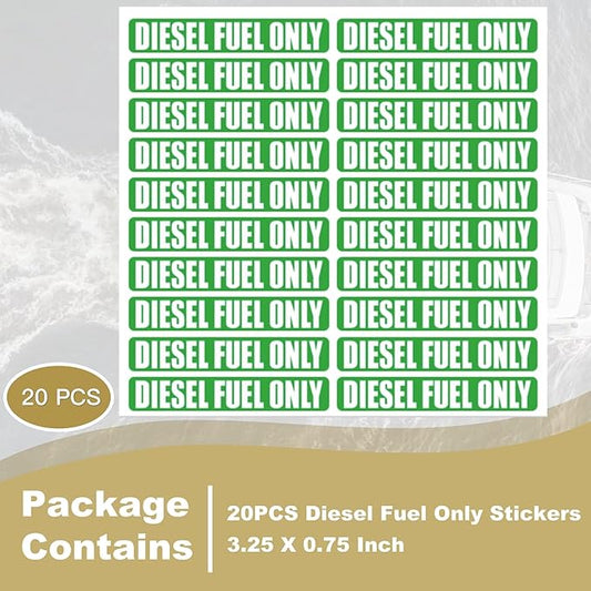 20PCS Diesel Fuel Only Stickers for Oil Gas Can Tractors Truck Decals Sign Boat Labels Car Fuel Tank 3.25 X 0.75 Inch