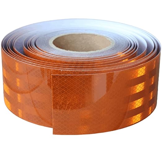 Non Fading Reflective Tape Brown Outdoor Waterproof 3 inch Wide, High Visibility Safety Warning Reflector Sticker Strips (168 feet)