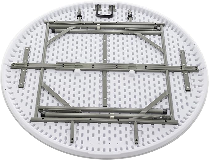 BTEXPERT Set of 2 White 4 Ft 48inch Round Plastic Folding Table Commercial Portable for Banquet Dining Wedding Party Events Home Kitchen Patio Backyard Indoor Outdoor