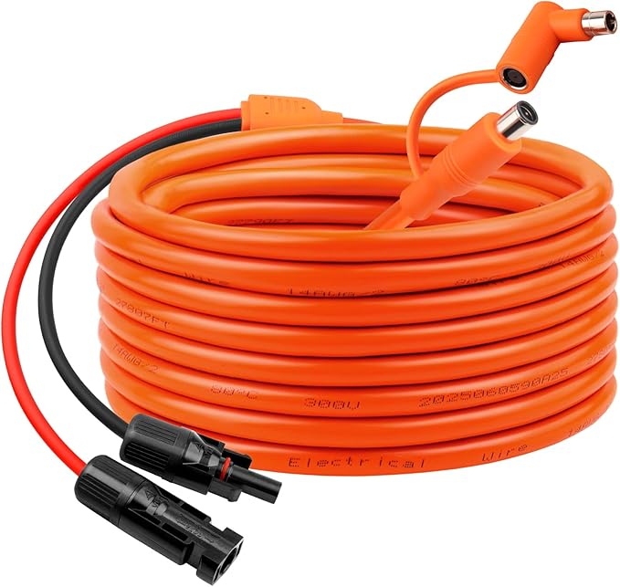 35FT Solar Panel Connectors to DC 8mm Adapter Cable, 12AWG+14AWG Solar Cable Cord with DC8020/7909,Compatible with Jackery, Anker,GZ Yeti,BLUETT Portable Power Statio,Solar Generator