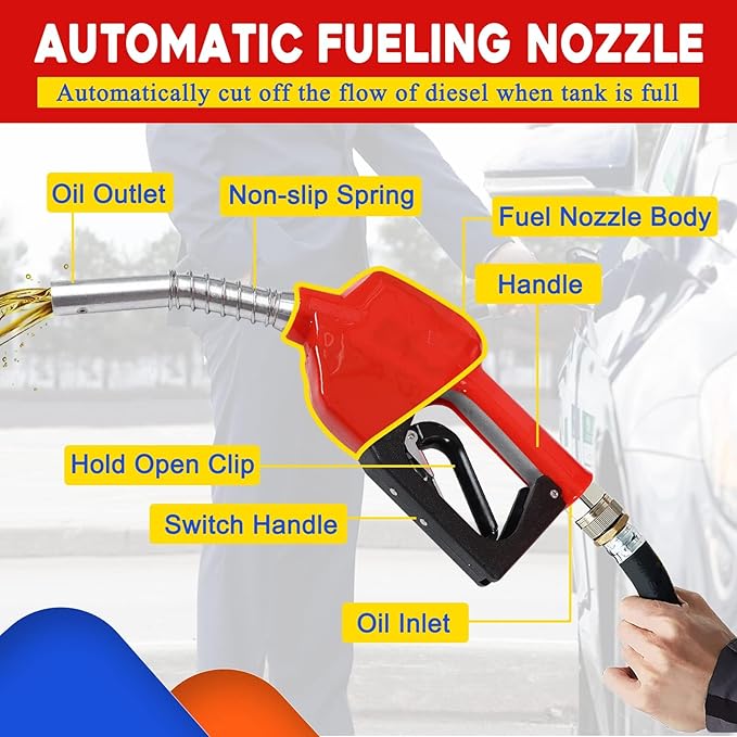 Portable Gasoline Diesel Fuel Transfer Tank with Pump, 15GPM High Flow Rate, 48 Gallon Portable Fuel Tank with 12V DC Electric Fuel Transfer Pump for Gasoline Diesel Dual Fuel Capability