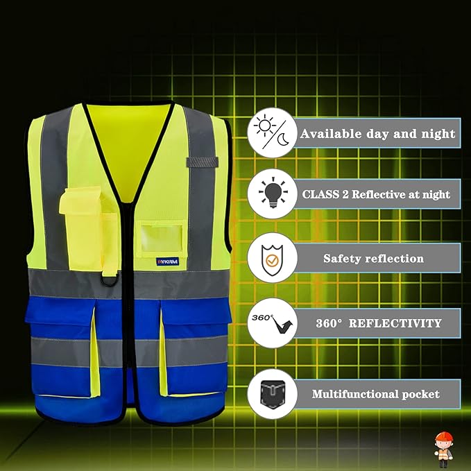 safety vest yellow and blue