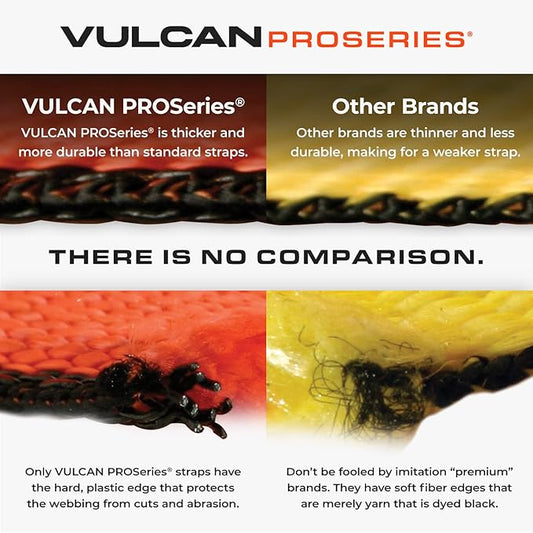 VULCAN Axle Tie Down Combo Strap with Snap Hook Ratchet - 2 Inch x 114 Inch - 4 Pack - PROSeries - 3,300 Pound Safe Working Load