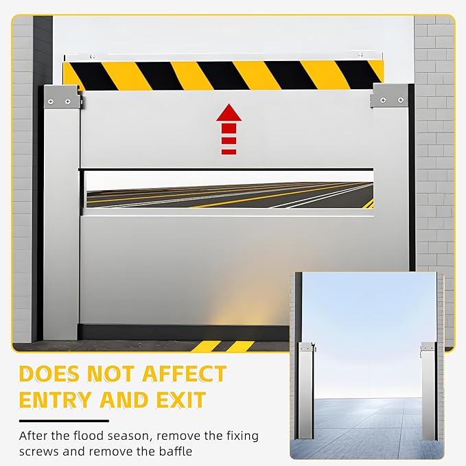 Flood Barriers for Home, Detachable Stackable Baffle Flood Protection System, Heavy Duty Reusable Aluminum Flood Water Barrier for Garage, Home, Front Door, Basement, Gates