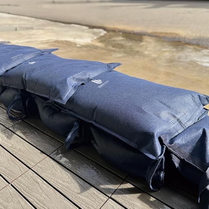 WEIBAO Standard Tech Sandbags - 5 Pack (24" x 16"), Dark Blue | WB-600-A | Water-Activated Flood Barriers, Sandless Sandbags, Absorbent Water Blocker