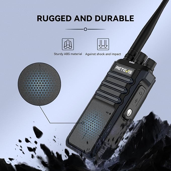 Retevis RT86A Long Range Walkie Talkies, GMRS 2 Way Radio Earpiece with Mic, High Power Two Way Radio, Durable, Group Call, for Industrial Warehousing(10 Pack)
