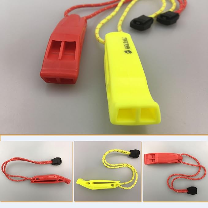 Emergency Safety Whistle with Lanyard, Loud Pea-Less Survival Whistles for Boating Kayaking Life Vest Paddle Board Rescue Signaling.