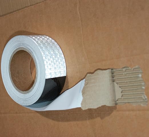 Black and White Reflective Tape Outdoor Waterproof 2 Inch x 168 Feet, Warning Reflector, Night Safety Stickers for Car