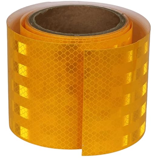 Yellow Reflective Tape 4 inch Wide for Trucks, Outdoor Waterproof High Visibility Safety Warning Reflector Sticker Strips (11 feet)