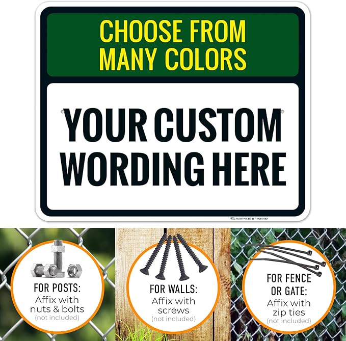 Custom Personalized Signs For Home, Office, Business, Delivery, Decor, Indoor/Outdoor Use Black Border Sign, 24x30 Aluminum Inches, Rust Free .063 Aluminum, Fade Resistant, Made in USA