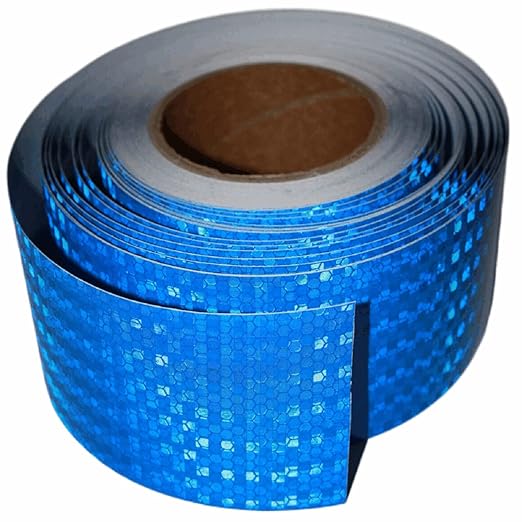 Blue Reflective Tape Outdoor Waterproof 3 inch Wide for Cars, High Visibility Safety Warning Adhesive Stickers Strips (66 feet)