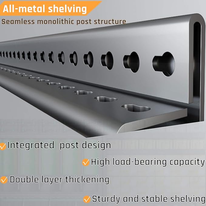 36" D Storage Shelves, 68" W Garage Shelving Heavy Duty Metal Adjustable Garage Shelves, Shelving Units Industrial Shelving for Warehouse, 68" W x 36" D x 68" H, 2 Pack