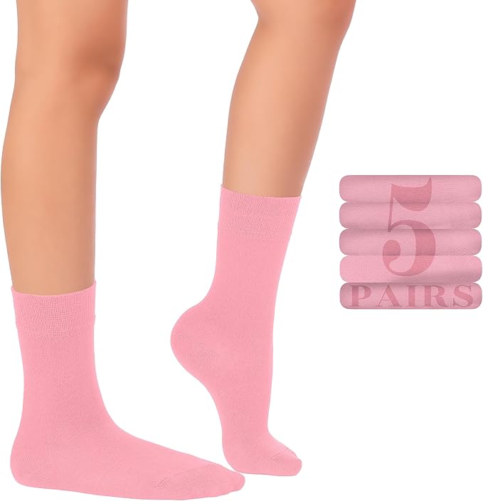Hugh Ugoli Kids School Uniform Rayon Derived from Bamboo Dress Crew Socks for Toddlers to Youth, 3T - 14 Years Old, 5 Pairs