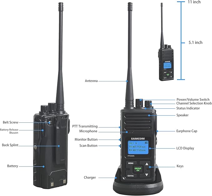 SAMCOM Two Way Radio Desktop Charging Base for FPCN30A, Walkie Talkie Replacement Power Adapter (1 Pcs)