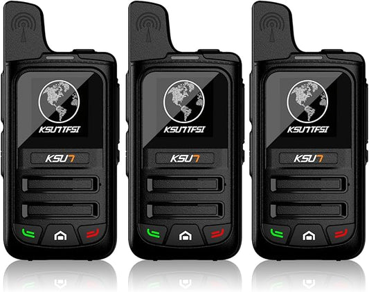 Lifetime Free Global Rapid Walkie Talkies Unlimited Range Nationwide PTT 4G LTE PoC Long Range Two Way Radios Long Distance 5000 Miles Professional for Family,Outdoor,Logistics (3 Pack with SIM)