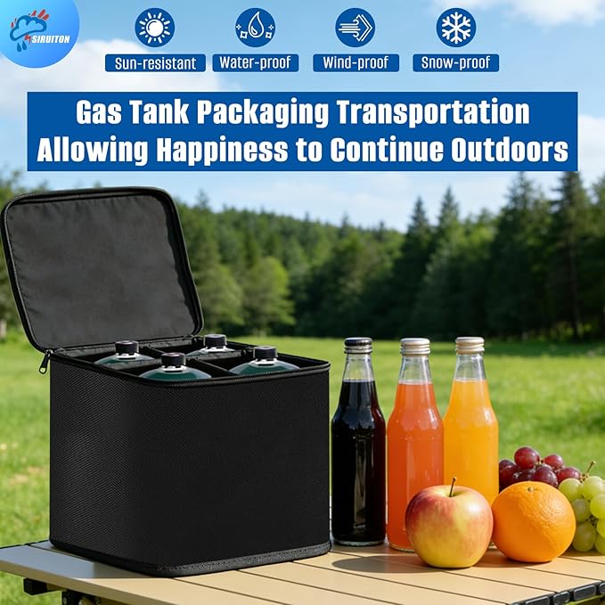 SIRUITON Mini Fuel Cylinder Storage Bag, Refillable Propane cylinder 1 LB Tank Cover, Small Propane Tanks Bag, 600D Oxford Fabric, fuel keg refillable propane tank Bag, for Outdoor Camping, cooking