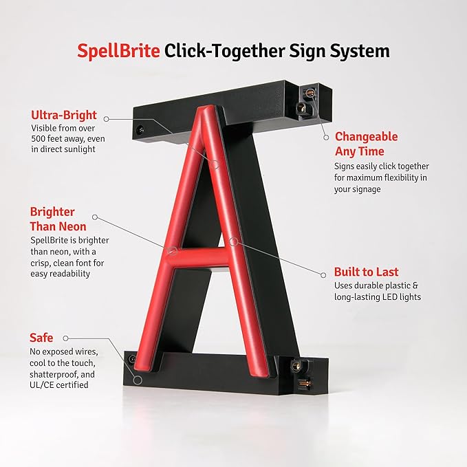 SpellBrite CASHIER Sign | Directional Sign with Neon Look, Red LED Light Source | 25.4" x 6.3"